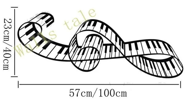 Дизайн креативная фортепианная музыка Музыкальные ноты тройные музыкальные нотки виниловые наклейки на стену, Y1004