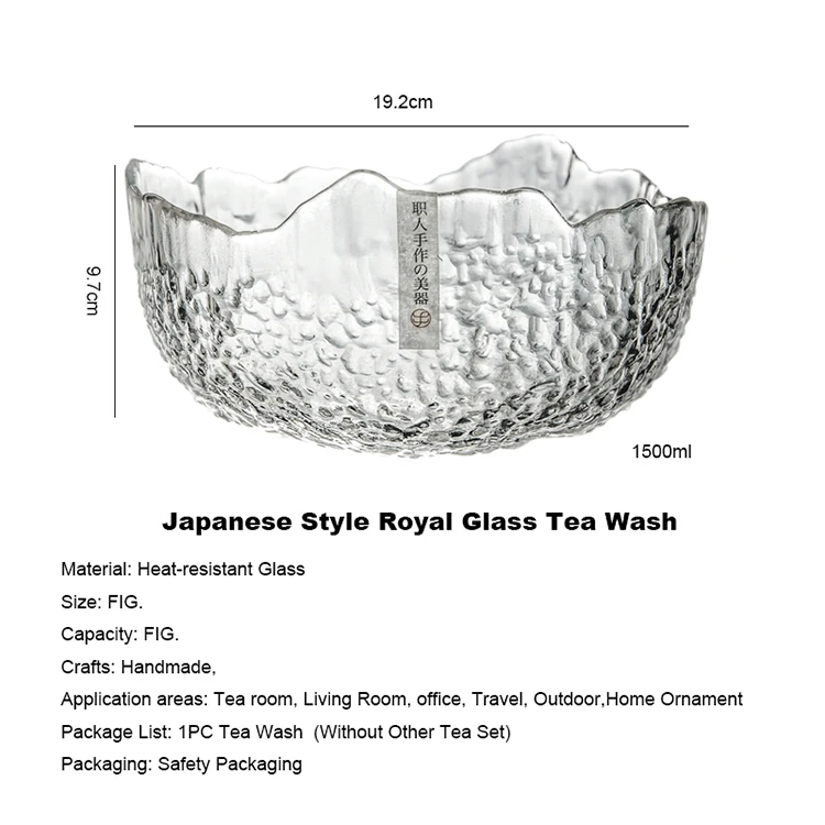 1.5L Японский чай мыть термостойкая стеклянная чашка еда аквариум в виде чаши цветы фрукты торт тарелка ужин вода китайский чайник домашний декор