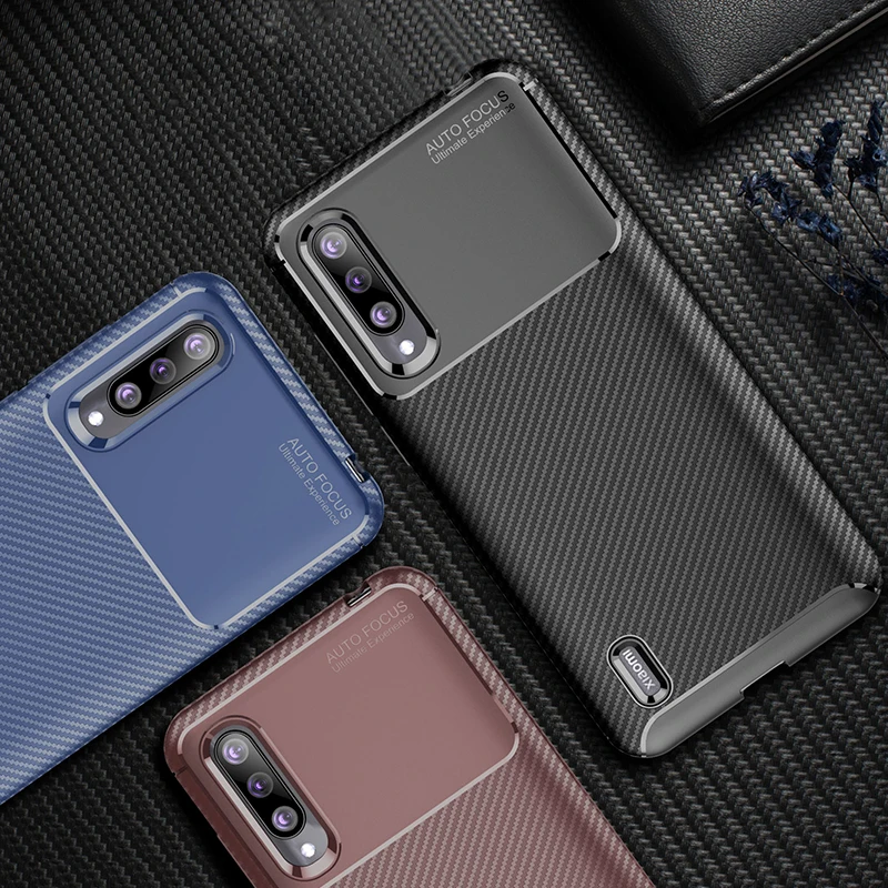Для Xiaomi Mi A3 CC9 чехол мягкий силиконовый задняя крышка из углеродного волокна ТПУ