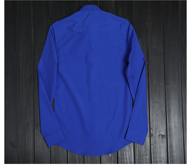 High end хлопковая рубашка с длинными рукавами брендовая мужская бизнес Однотонная рубашка мужская мода M-4XL весенняя одежда Топы Рубашки