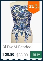 Bi. Dw. M queen бисером 35x36 см золотым шитье Украшенные стразами аппликацией патчи черная сетка для свадьбы украшение свадебного платья