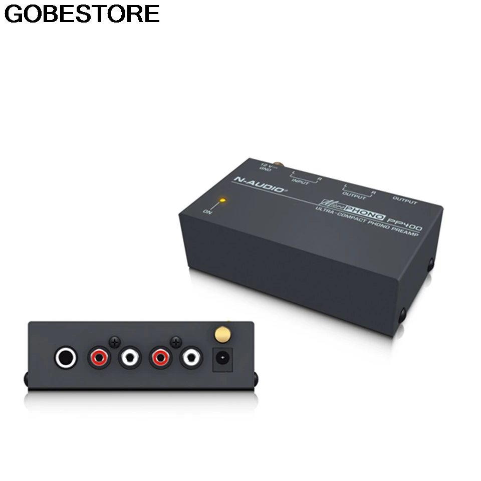

US Plug Ultra-compact Phono Preamp Preamplifier with RCA 1/4" TRS Interfaces PP400