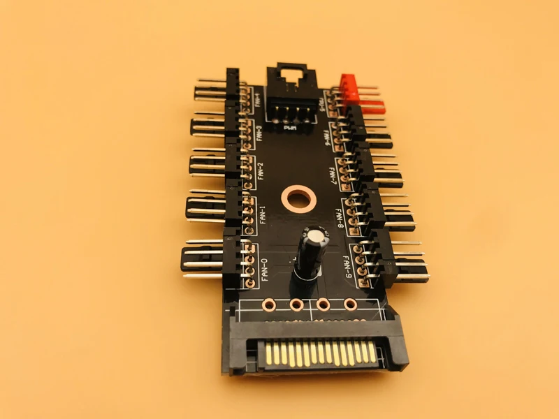 Newest Black 1 to 10 PC Cooler Cooling Fan Splitter Hub Cable Pwm SATA 12V Power Supply Speed Adapter for Computer Miner Mining