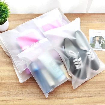 

Multi-Size Matte Clear Plastic Storage Bag Travel Bags Zip Lock Valve Slide Seal Packing Pouch Bags Clothes Organizer