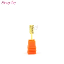 1 шт.# L прочное цилиндрическое электрическое сверло для ногтей, твердосплавное сверло для маникюра, педикюра, художественные инструменты золотистого цвета