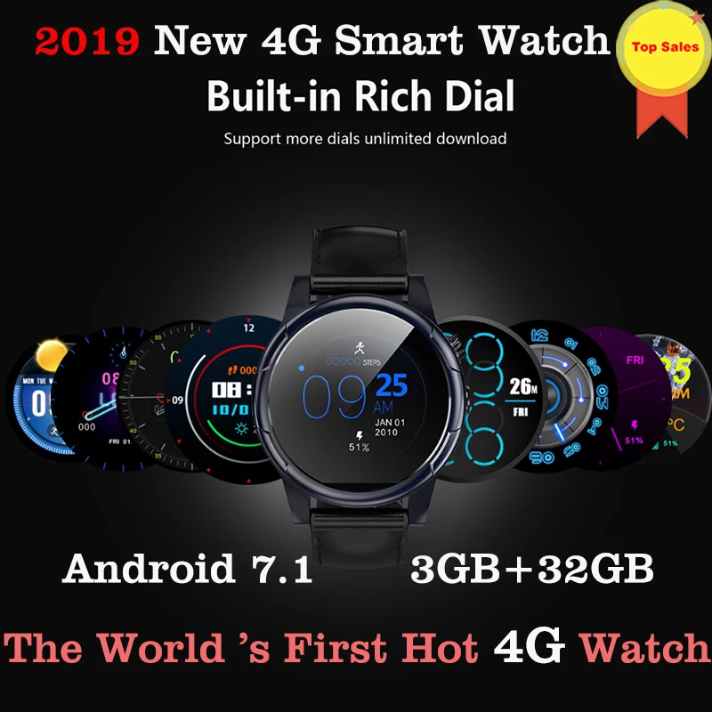 3GB+32GB 4G all netcom Smart Watch Android 7.1. 2MP Camera Fitness Tracker Heart Rate Wifi GPS Bluetooth 4 Smartwatch women men