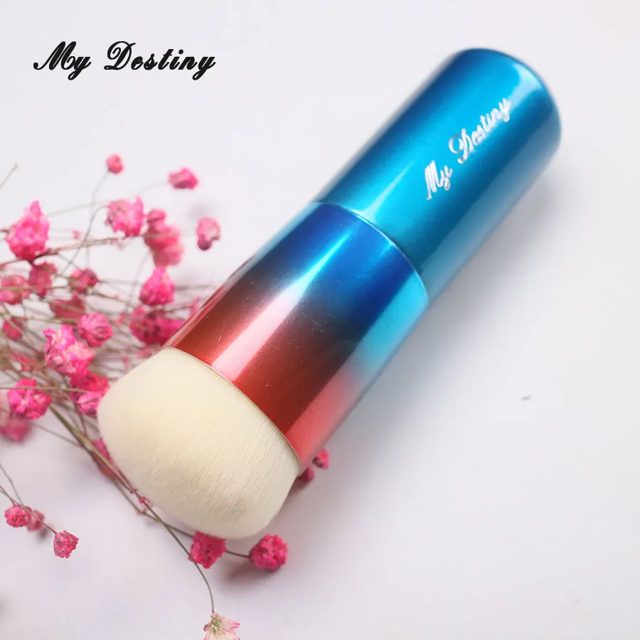 MY DESTINY Blue Rainbow Kabuki Foundation Brush Make Up Makeup Brushes