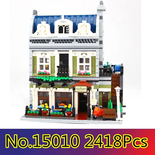 

CX 15010 2418Pcs Model building kits Compatible with Lego 10243 City Street Parisian Restaurant 3DBrick figure toy for children
