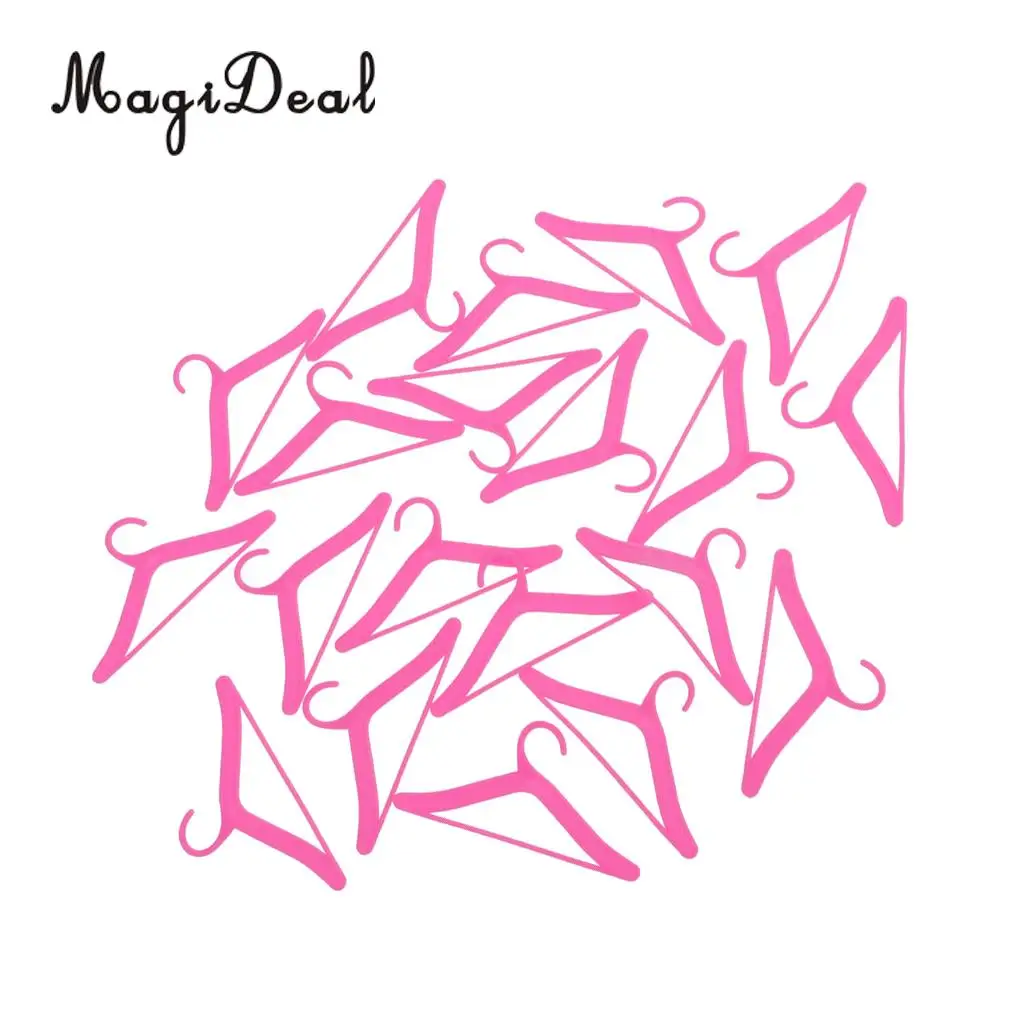 MagiDeal милые 20 шт./лот пластиковые 7 2 см кукольные вешалки для одежды подвесных