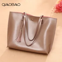 QIAOBAO женские сумки-мессенджеры из натуральной кожи повседневные сумки с кисточкой женская дизайнерская сумка винтажные Большие размеры сумка на плечо