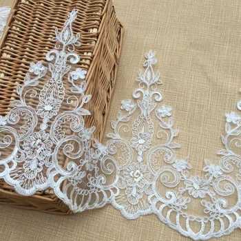 

2yards/lot high quality fashion design off white cord lace trim wedding decoration diy veil cord lace accessories 26cm