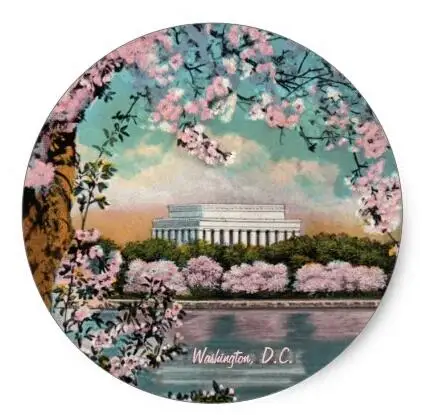 Kokeshi sob Sakura Polegadas Boneca Ramo Clássico Adesivo Redondo 1.5 6 Cheap Adesivos