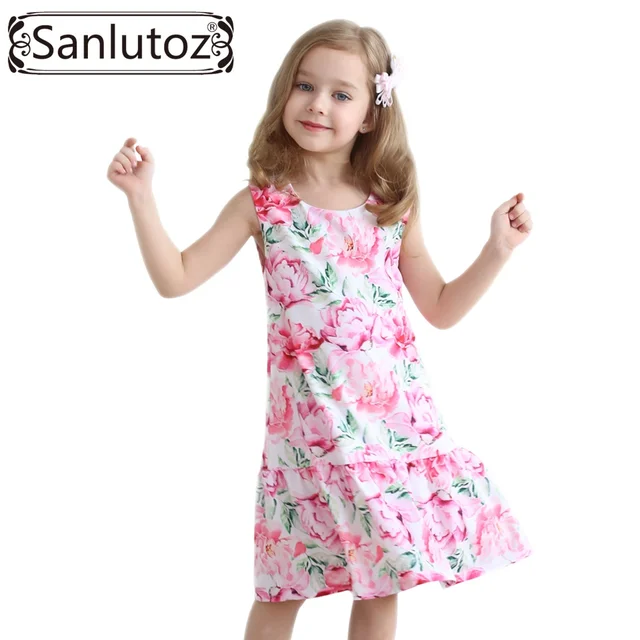 Aliexpress.com : Buy Sanlutoz Girls Dress Children Clothing 2016 Flower ...