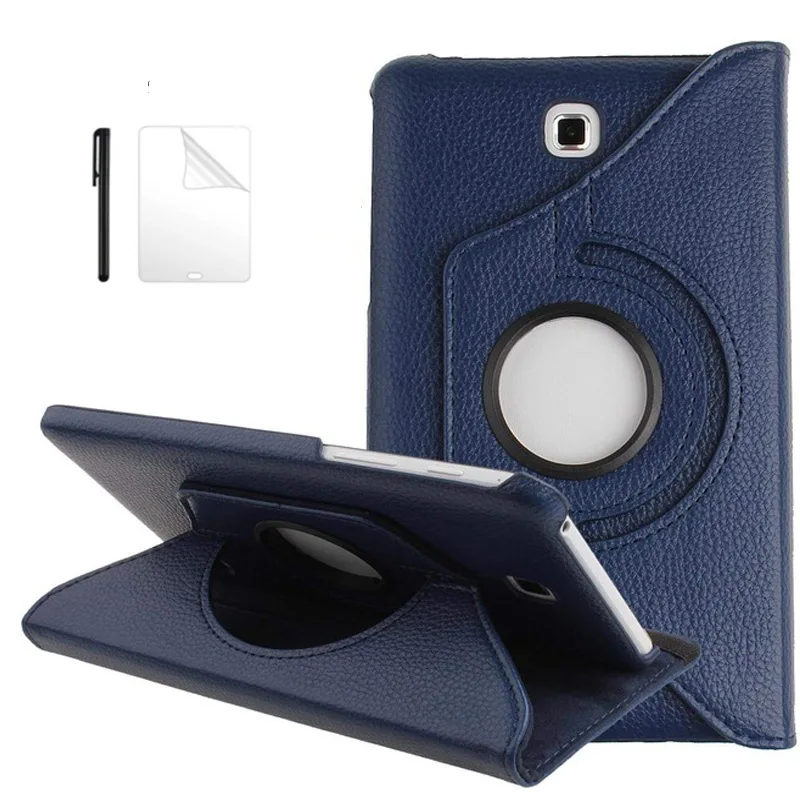 

360 Degree Rotating PU Leather Case For Samsung Galaxy Tab 4 7.0 T230 T235 SM-T237P Cover for Tab 4 7.0 Protective Case +Film