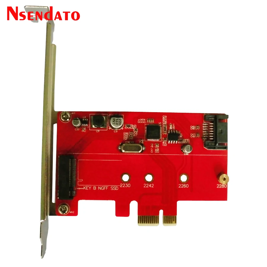 

PCI-E Express 2.0 to NGFF M.2 B Key SSD SATA III 3.0 to PCI-E PCI Sata Express Combo Card Adapter Converter ASM1061