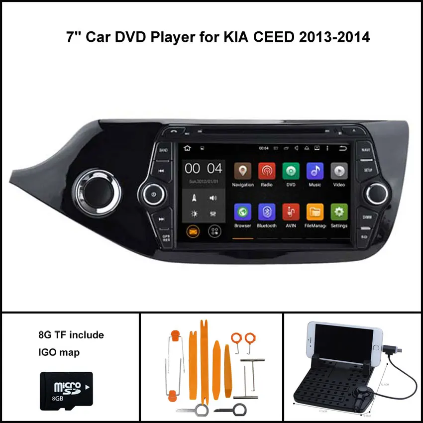 Android 7 1 Quad Core CAR DVD Player for KIA CEED 2013 GPS AUTO font b