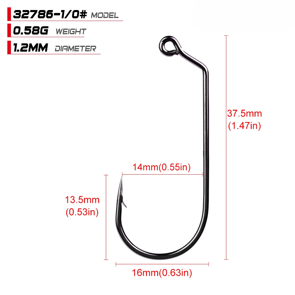 worm offest hook 1-0