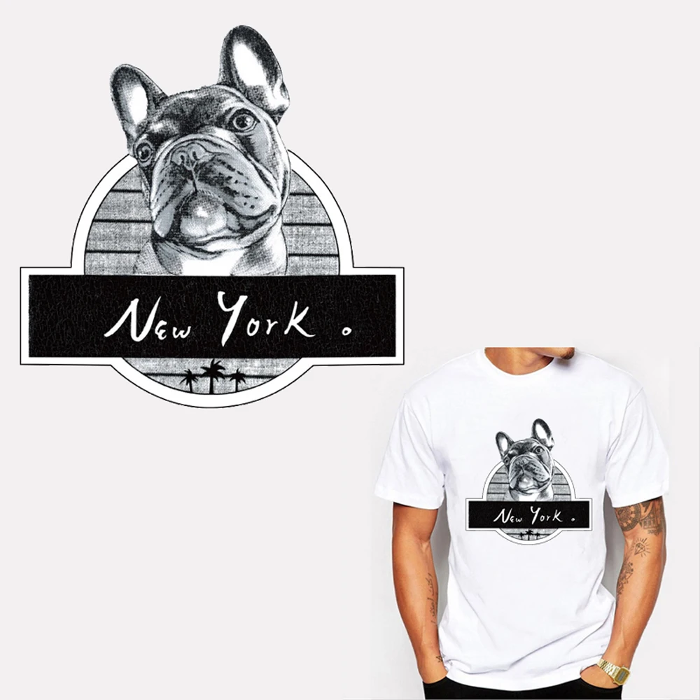 

New York Dog Patches Iron-On Heat Transfer Dress Curtain Jacket Decoration Badges High Quality Stickers A-Level Washable