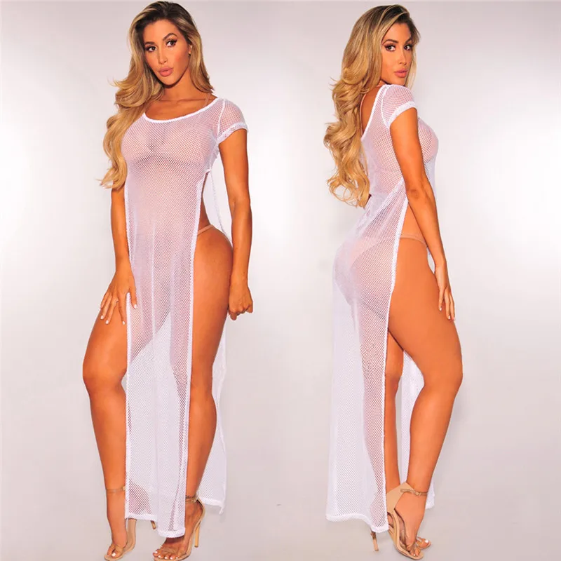 Sheer Mesh Summer Dress Sexy Beach Cover Up (5)