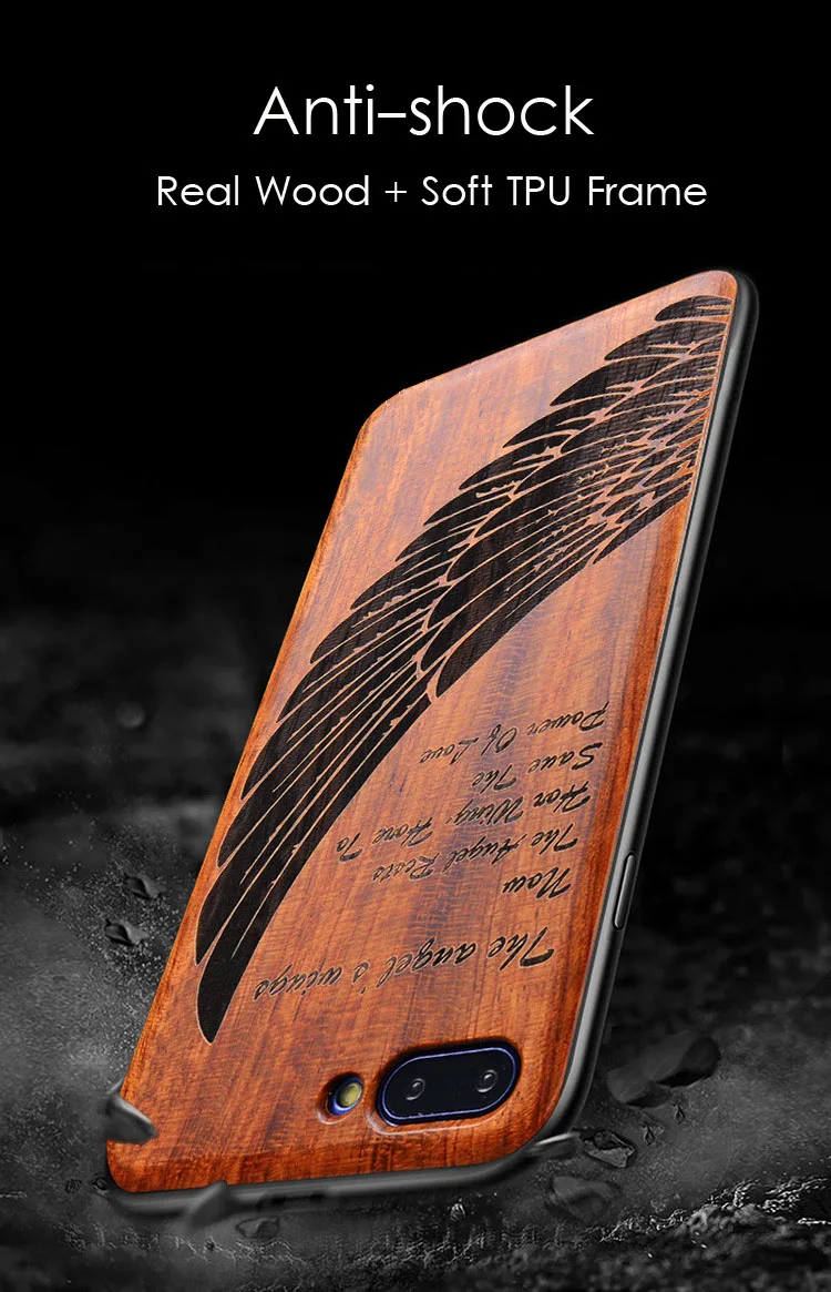 Real Wood Case For Huawei P30 Pro P20 Pro P20 Lite Wood+TPU Frame Case for Honor 8X 10 V10 Play Note10 Mate 10 Pro Mate 20 Pro