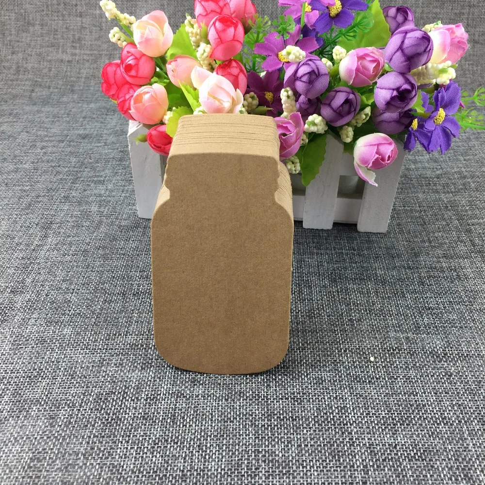 Kraft Cardboard Bottle Shape Cards 100PCS/Lot 10*6cm Blank Gift Cardstock Tag Head Card For DIY