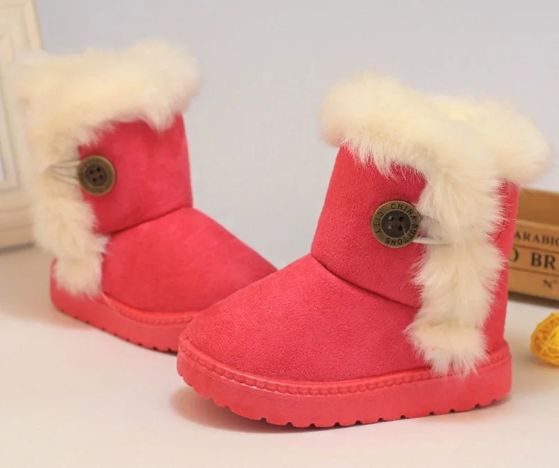 

EU21-35 Winter Warm Wool Cloth With Soft Nap Of Rabbit Hair Rubber Soles Children Snow Boots Kids Shoes For Girls Boots