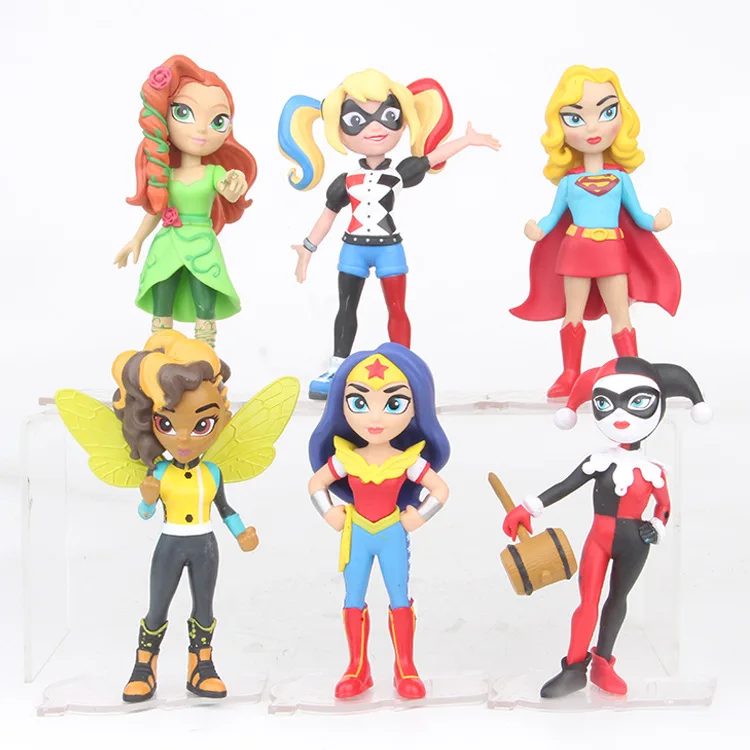 

6pcs/lot The Avengers Figures Super Woman Wonder Woman Harley Quinn Queen PVC Action Figures Models Toys Girls Gift SA1860