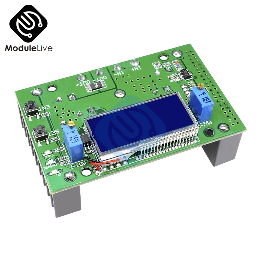 DC 10A LCD двойной дисплей Регулируемый CC CV повышающий источник питания Повышающий