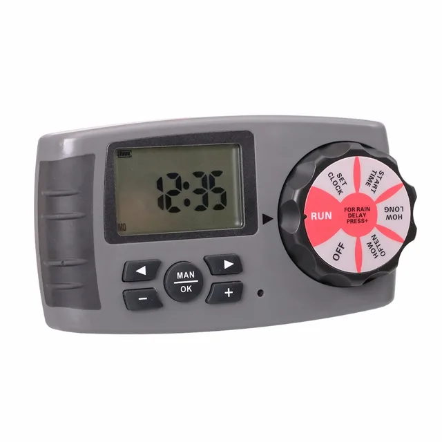 Aqualin Automatic 4-Zone Irrigation System Watering Timer Garden Water Timer Controller with 2 Solenoid Valve #10204A