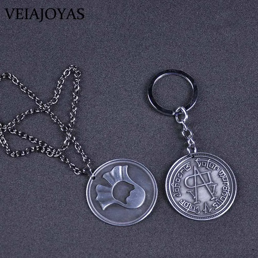 

Game of Thrones Pendant Necklace Arya Stark Faceless Men Valar Morghulis Metal Coin Collection keychain Gift Toy for Movies Fans