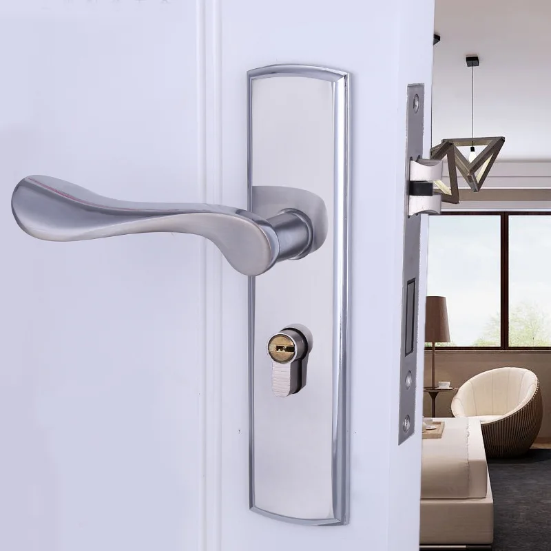 

Padlock Fechadura Digital Plus Aluminum Chrome Indoor Door Lock, Stainless Steel Zinc Alloy, High-grade Hand Metal Lock 621-35