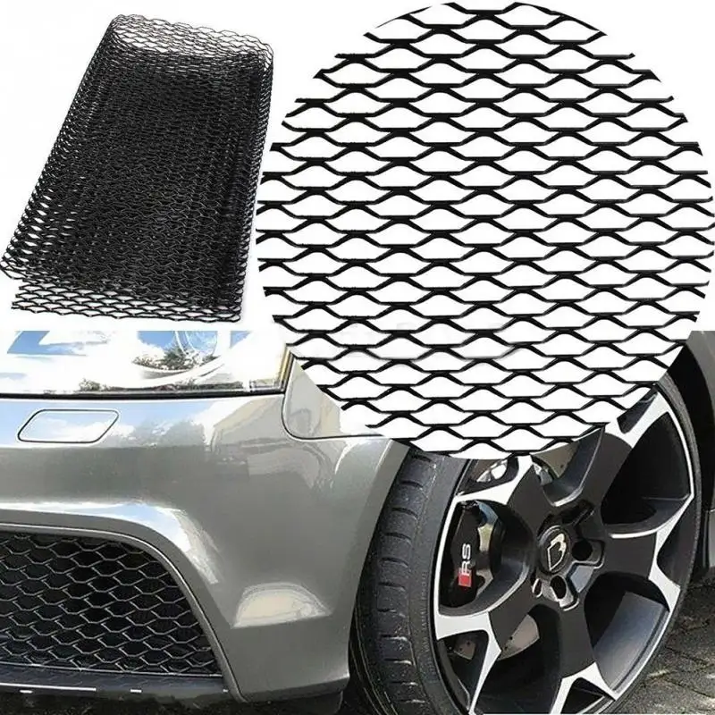 

Aluminum alloy Car front bumper Mesh grill grille cover Universal Aluminum Mesh Grill Section Car Vehicle Black body Grille Net