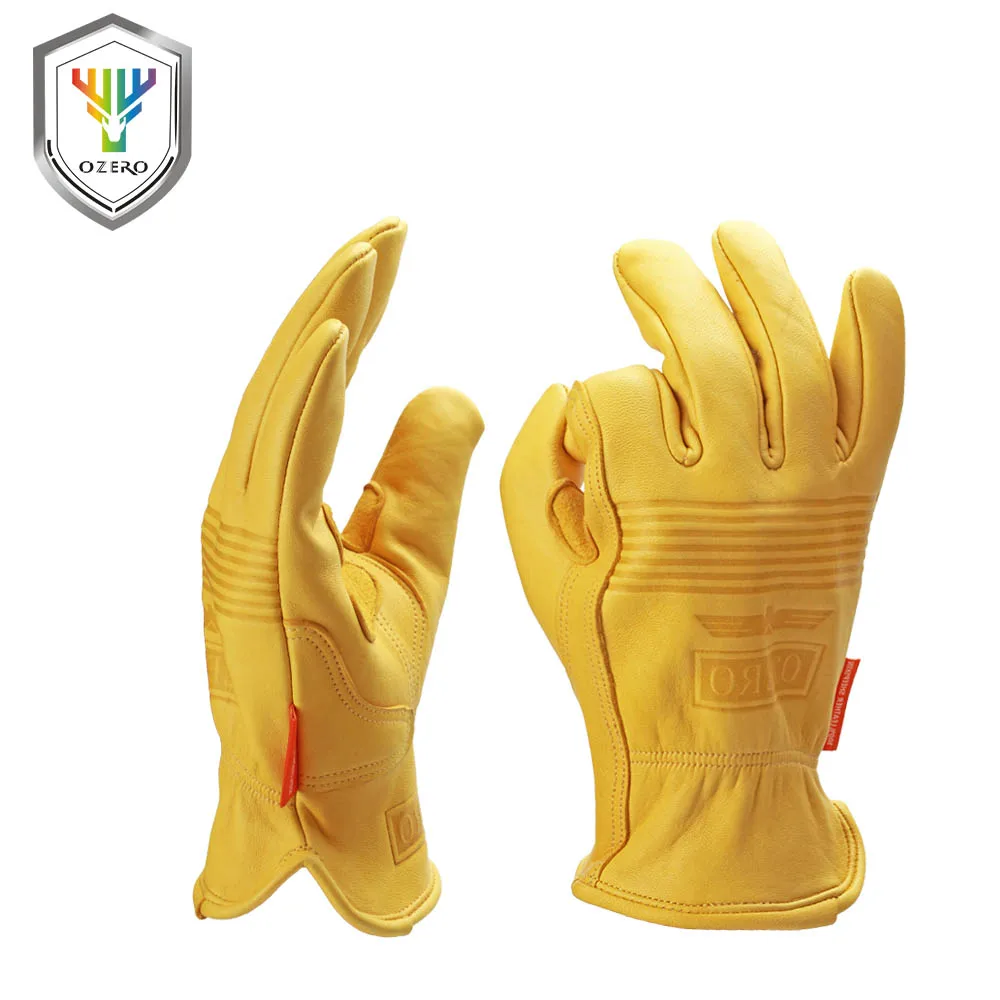 Achat OZERO Nouveau Hommes de Travail Gants SHEEPLeather Protection de Sécurité La Sécurité De Coupe de Travail Réparateur Garage Racing Gants Pour Hommes 0009