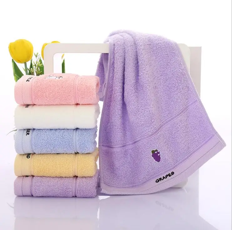 

New 100% cotton baby towel 24 * 50cm cotton fruit pattern saliva towel baby child handkerchief feeding towel soft and not fade