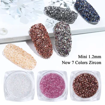 

1440pcs/Box Zircon Nail Rhinestones 3D Nail Art Decorations Crystals Glass White AB Gold Small Caviar Beads Accessories TR757-1
