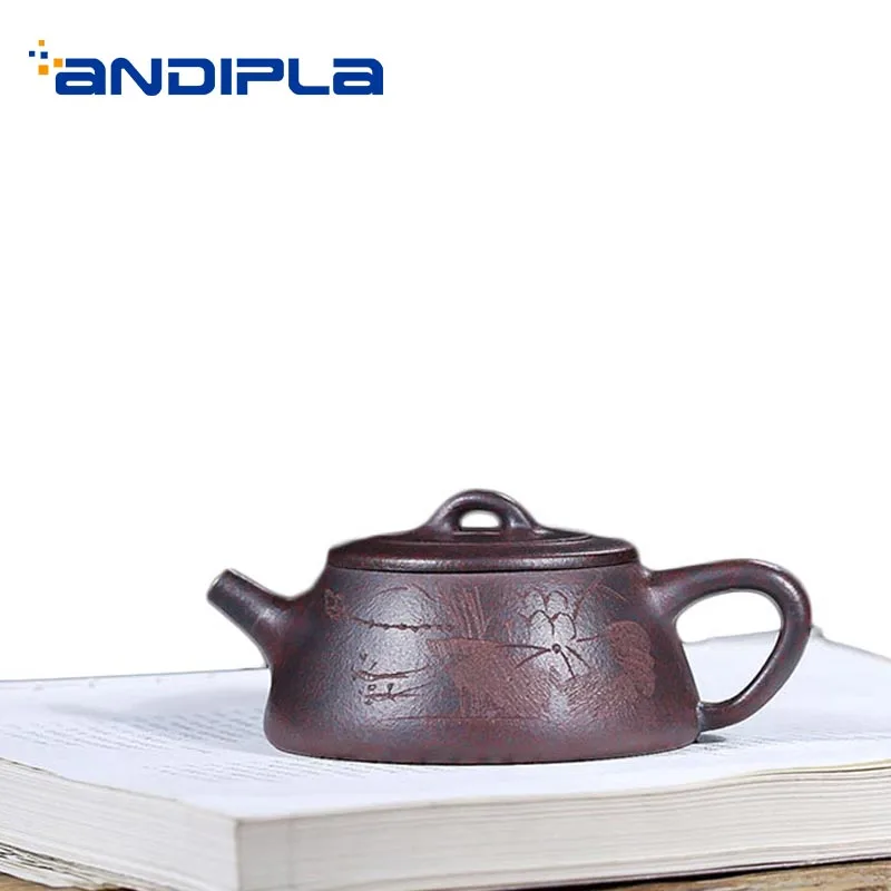 180 мл аутентичный китайский чайник для заварки чая Фиолетовый Глиняный заварочный чайник натуральная НЕОБРАБОТАННАЯ руда винтажный горшок Zisha офисная чайная церемония Pu Er oolong чайная посуда
