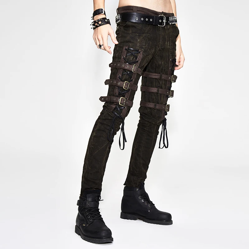 Steam Punk Men's Thigh Leather Buckle 