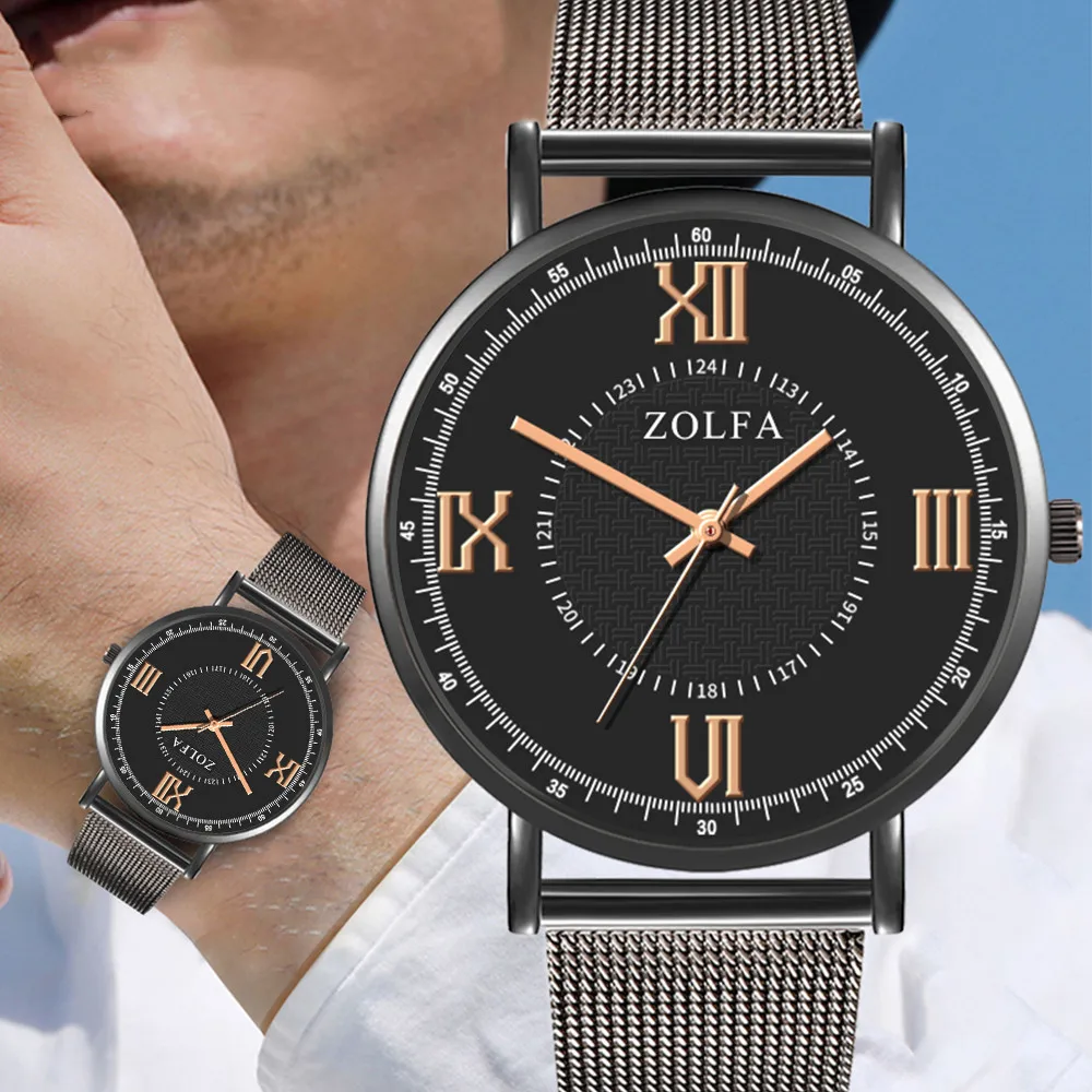 

Simple Casual Quartz Watch Luxury Rose Gold Exquisite Unisex Stainless Steel Strap Crystal Retro WristWatch relogio masculino