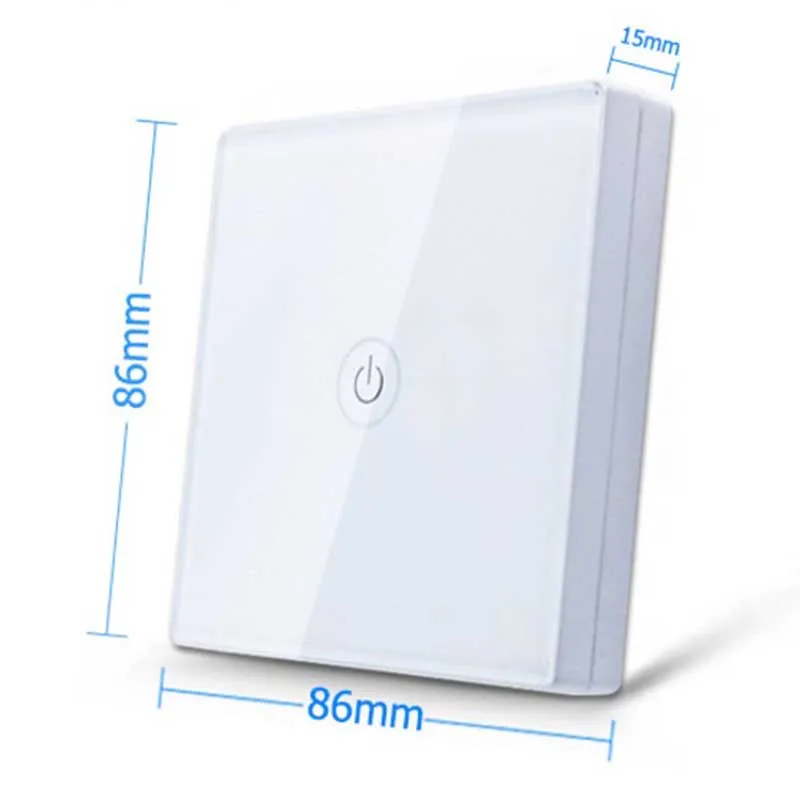 12V Wireless Touch-Switch 1 Gang 1 Way Waterproof Light Switch Touch-Panel Wall Switch Light Interruptor for Smart Home