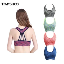 Женский спортивный бюстгальтер для фитнеса, йоги, контрастная подкладка, стрейч, пуш-ап, мягкий жилет для фитнеса, бесшовное нижнее белье, майка для бега, спортзала, топ, бюстгальтер