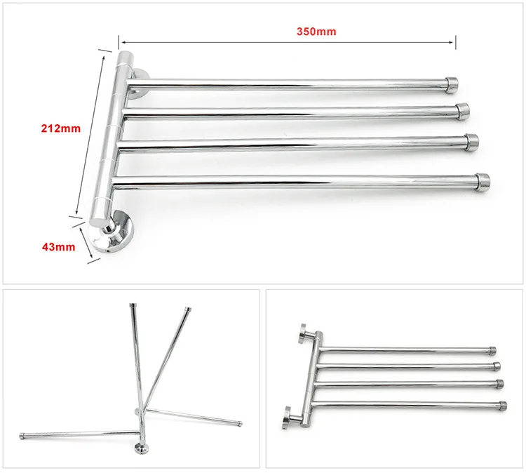 Вешалка для полотенец из нержавеющей стали стеллаж вращающийся подвижная полотенца полюс ванны вешалка для полотенец для ванной вешалка