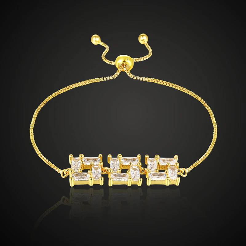 Тереза ювелирные изделия 3A Циркон микро проложить настройки браслет и браслет выдвижной замок квадратный продолговатый нерегулярные циркон