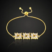 Тереза ювелирные изделия 3A Циркон микро проложить настройки браслет и браслет выдвижной замок квадратный продолговатый нерегулярные циркон