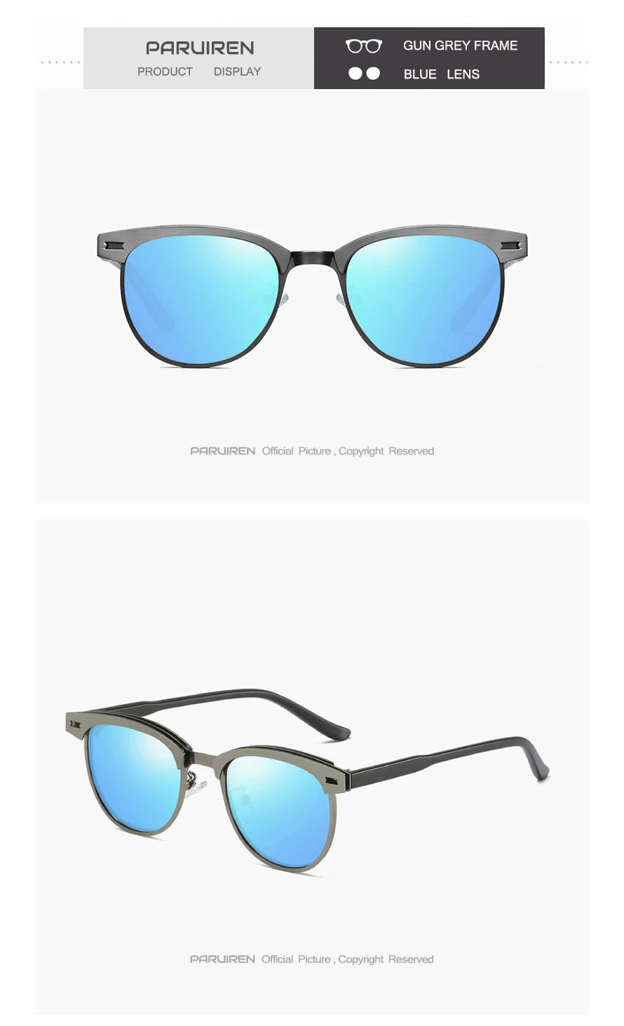 Round Sunglasses Men Polarized Vintage Aviator 11