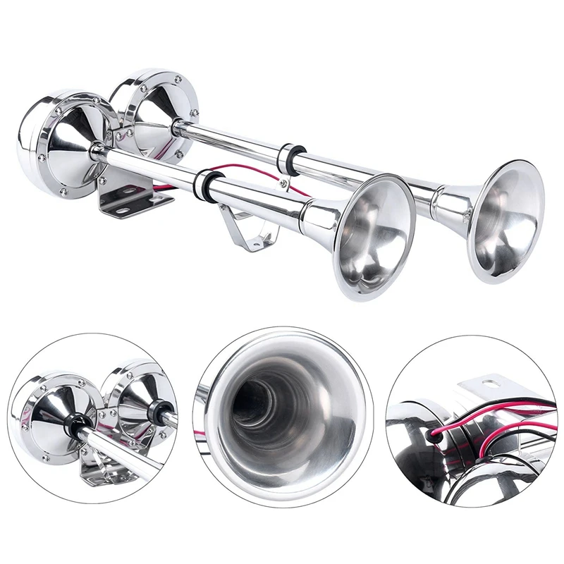 12V Stainless Steel Double Horn Horn Low Tone