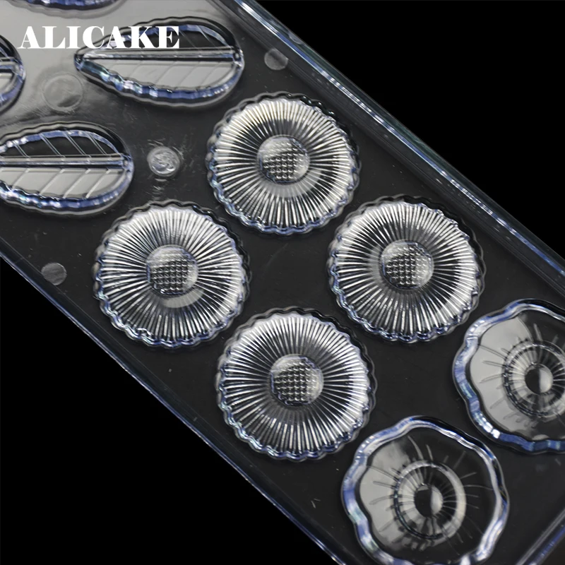 3D Chocolate Candy Molds Polycarbonate Plastic Forms Flowers Leaves Tray Plastic Forms for Baking Pastry Bakery Tools Mould