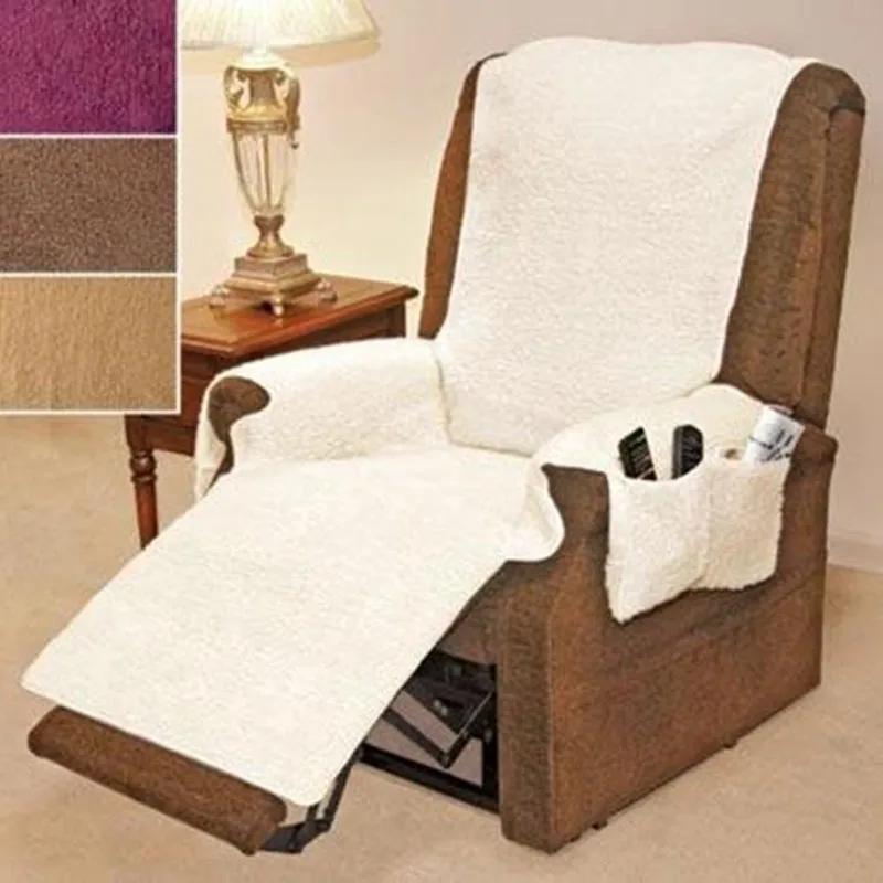 ТВ ленивый один подушка для сидения бежевый ягненок бархат плотно прилегает самое удобное глубокое кресло крышка дивана крышка дропшиппинг - Цвет: Beige