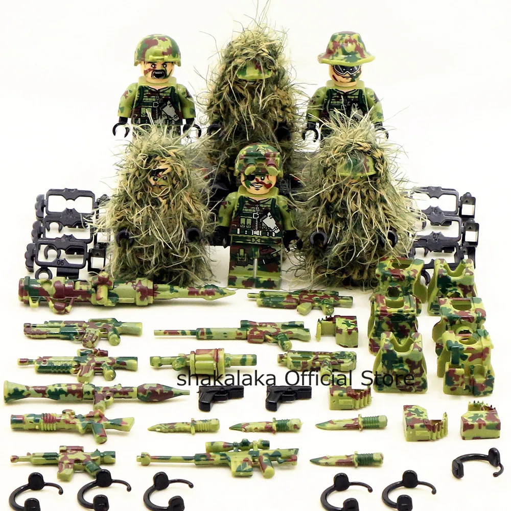 6pcs Lego Ghillie Suit Military Camouflage Army Special Forces Soldier War Swat Sumo Ci - roblox catalog ghillie suit