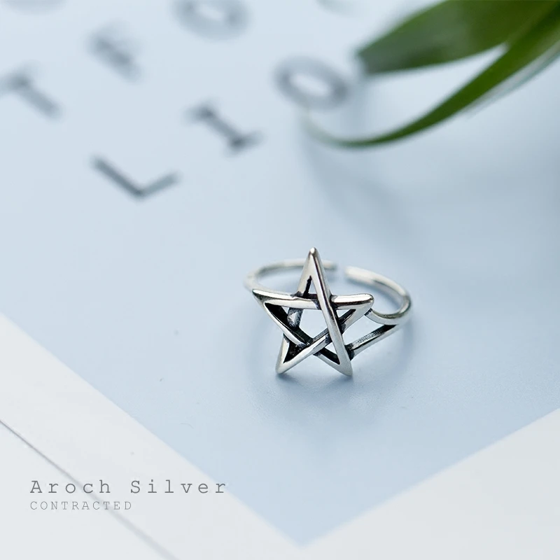 Преувеличенная индивидуальность, 925 пробы, серебряные кольца с изображением звезды Давида для женщин, свадебные ювелирные изделия, регулируемый античный перстень, Anillos