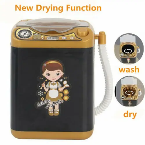 Washing Machine Toy Kids Mini Washing Machine Electric Pretend Toy Beauty Sponge Brushes Washer 3E08